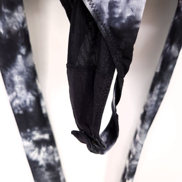 Revolve H:ours Monroe Mesh Bodysuit Black Tie Dye size XS Snap Button - Picture 11 of 13